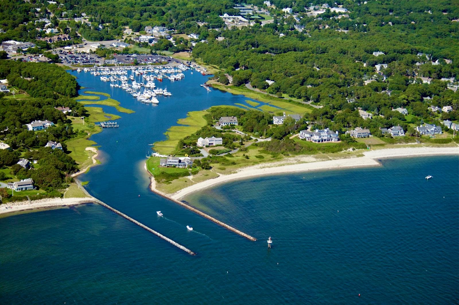 Aerial view of Harwich Harbor, Cape Cod